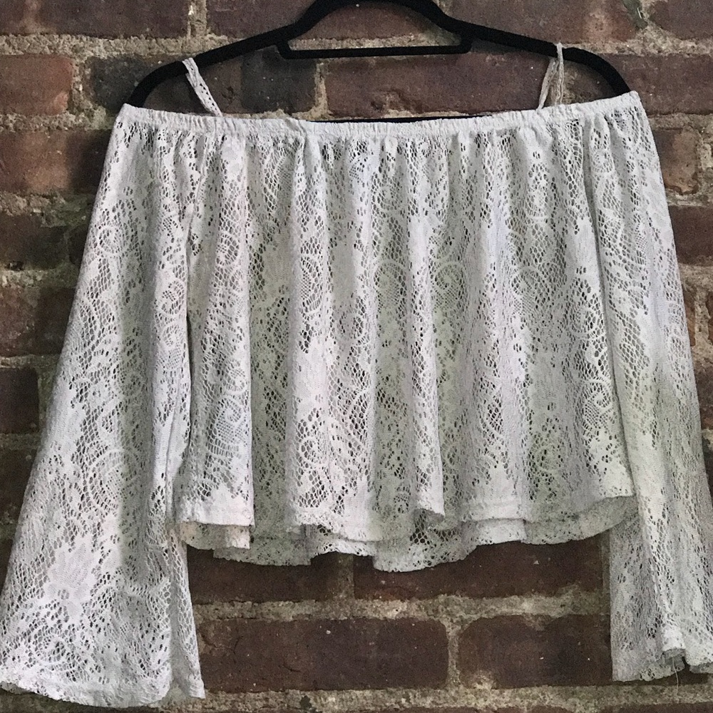 Charlotte Russe Off the shoulder over shirt